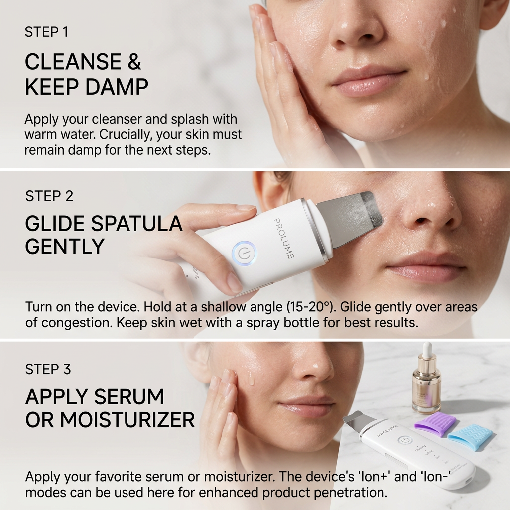 UltraClean Skin Scrubber Spatula Ultrasonic Facial Pore Cleaner | Blackhead Remover & Deep Cleansing Face Tool