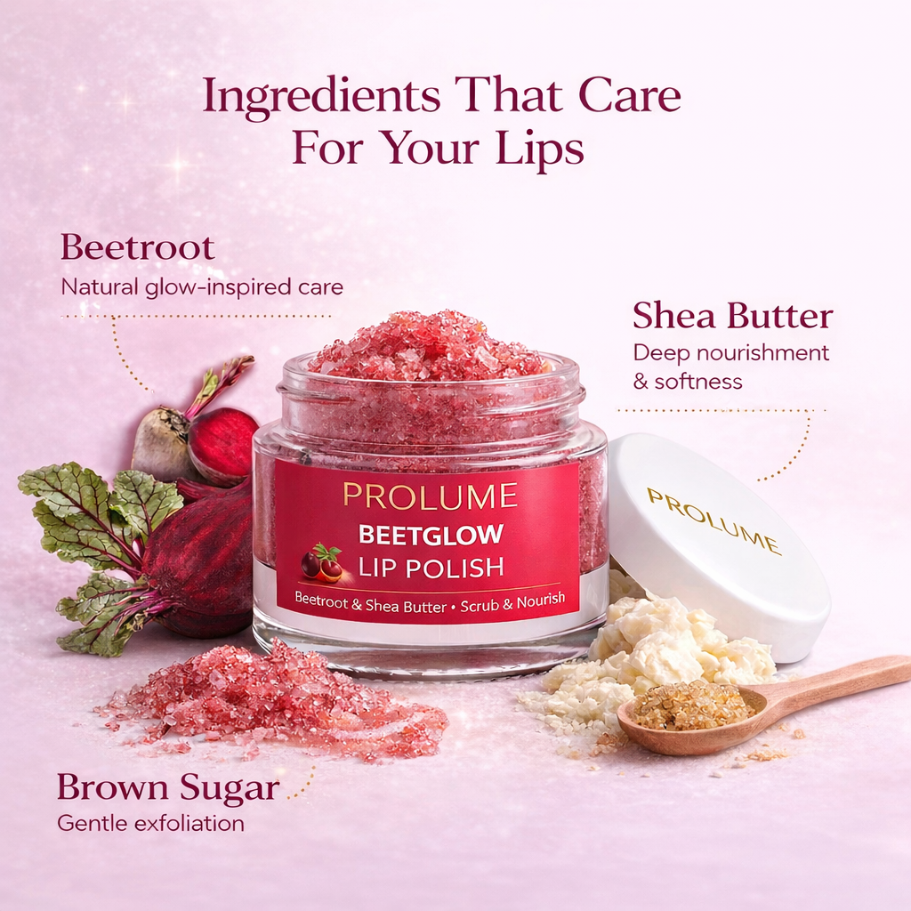 BeetGlow Lip Polish – Beetroot & Shea Butter Lip Scrub