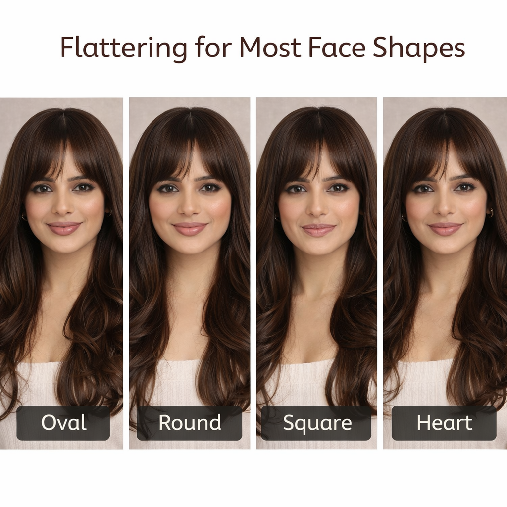SilkCrown Human Hair Wig– Natural Brown 24 Inch Full Head Wig for Women