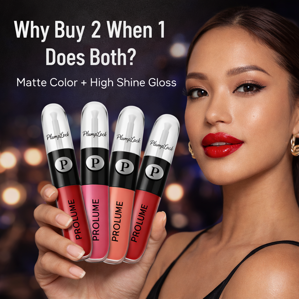 PlumpLock 2-Phase Lip Color Transfer-Proof Liquid Lipstick + High Shine Gloss