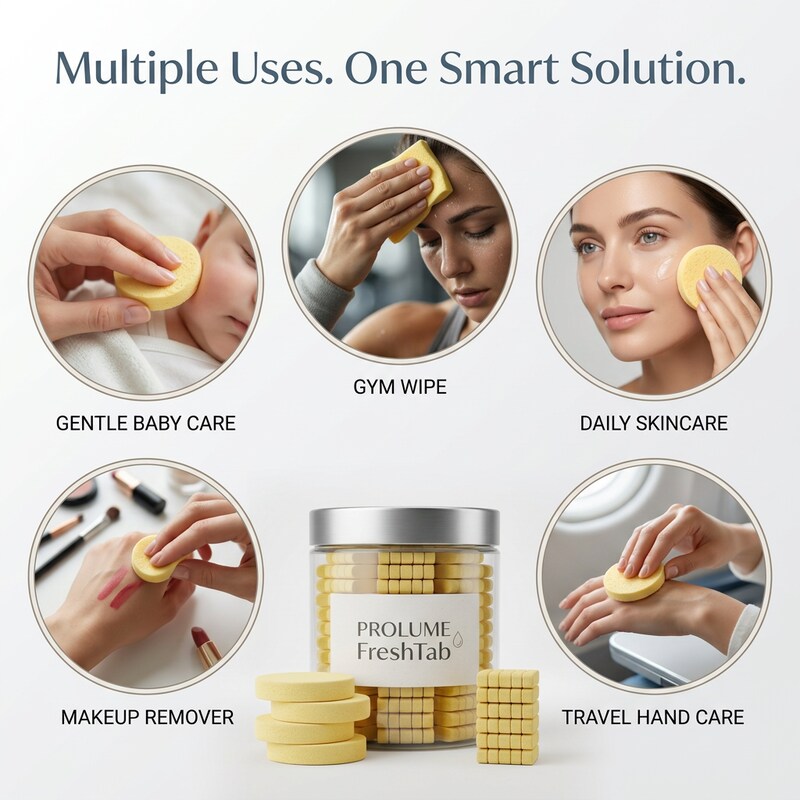 FreshTab Compressed Cleansing Towel Tablets