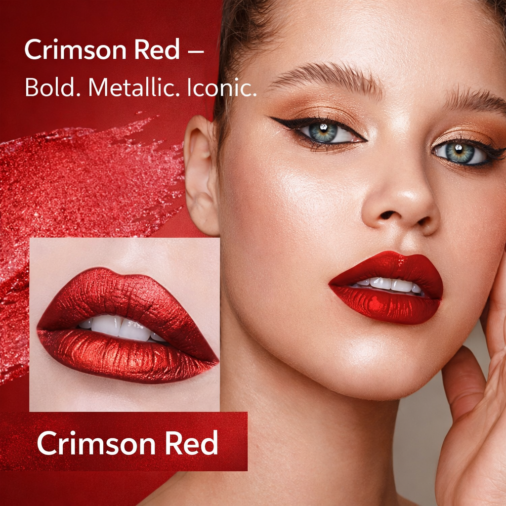 Red Reverie Metallic Liquid Lip Color – Crimson Red