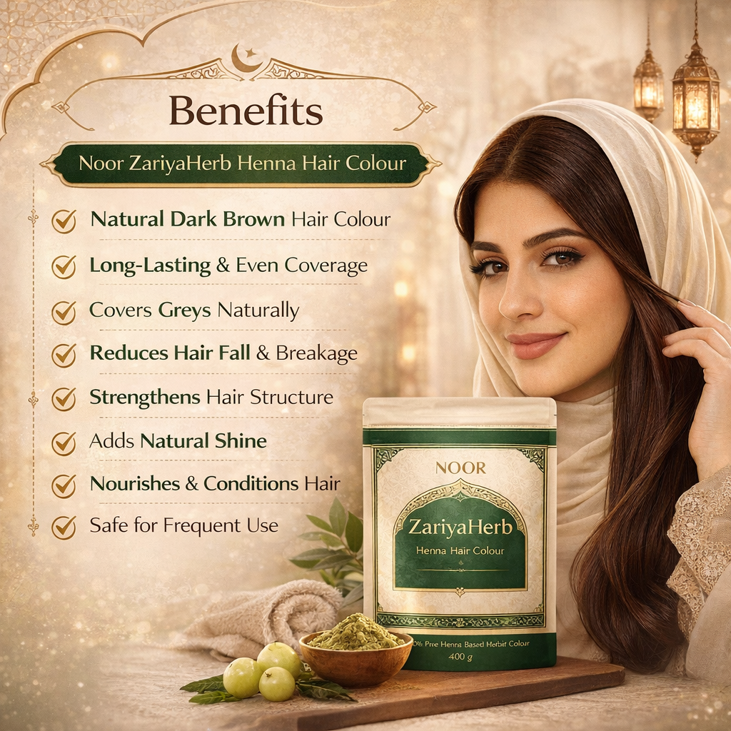 Noor ZariyaHerb Henna Hair Color Powder - Dark Brown | 350g Premium Pouch