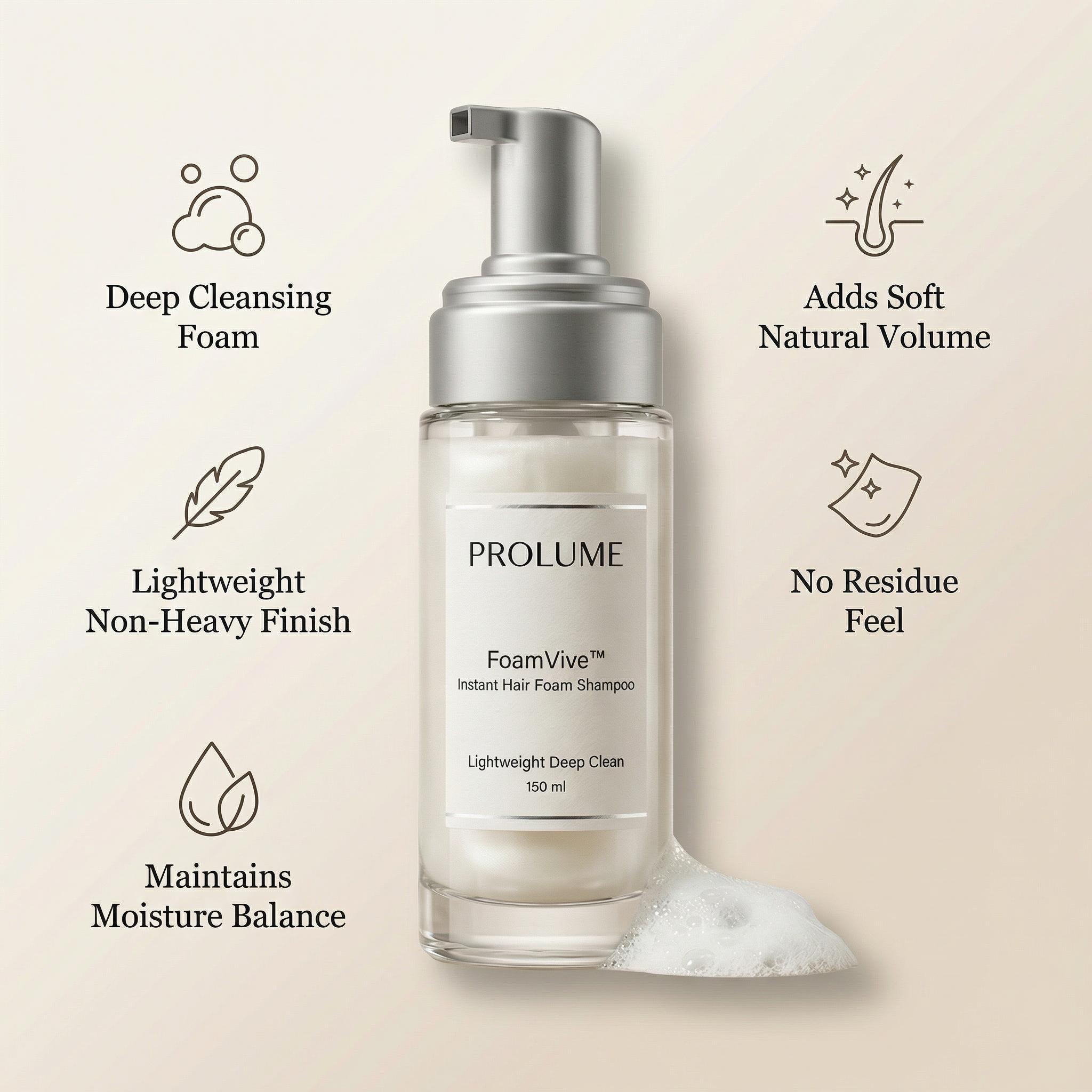 FoamVive Instant Hair Foam Shampoo  (Large Glass Vial)