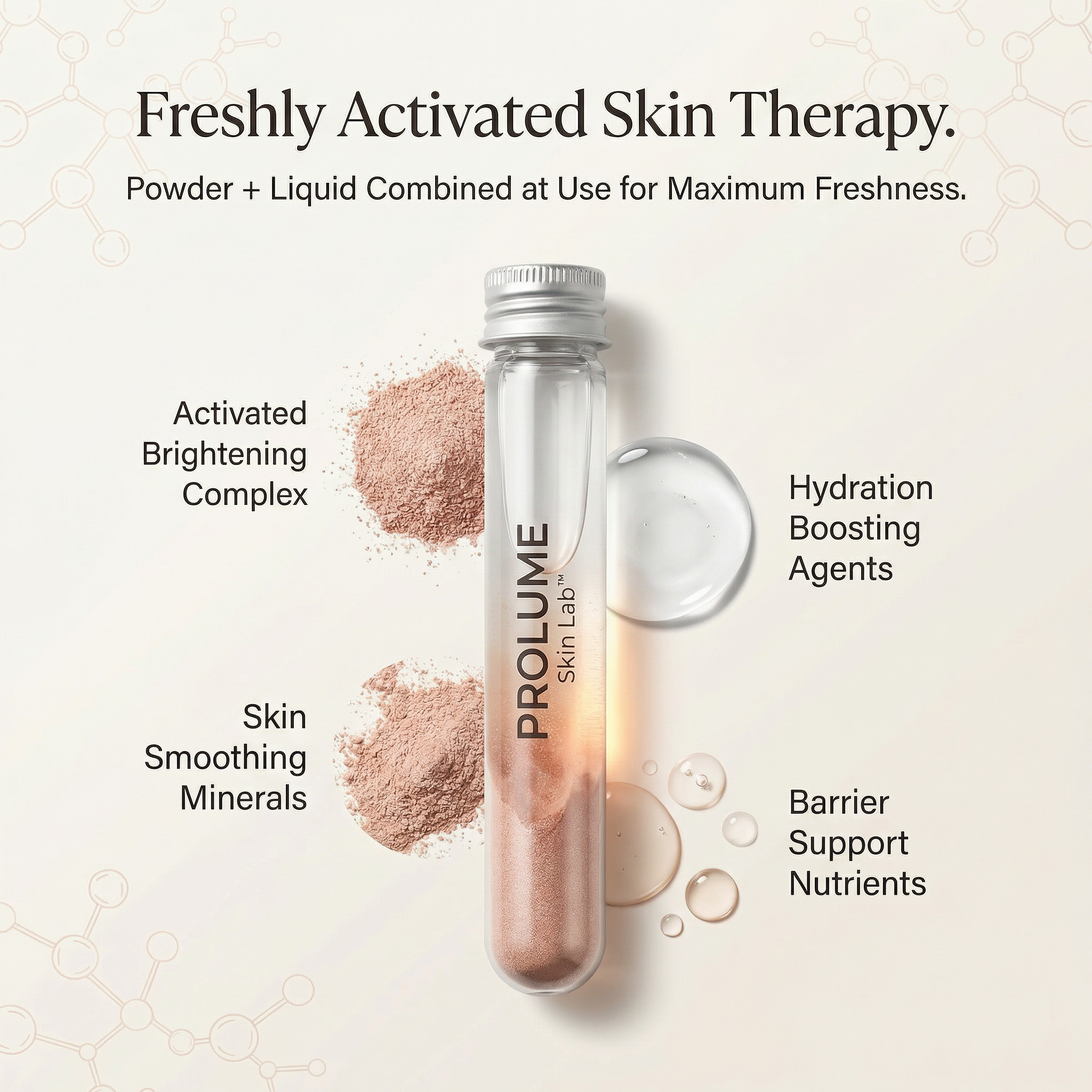 Skin Lab Test Tube Facial Mask Kit  Activated Powder + Liquid Treatment System  Lab Test Tube Packaging | 1 Test Tube + 5 Powder Sachets + 5 Liquid Ampoules