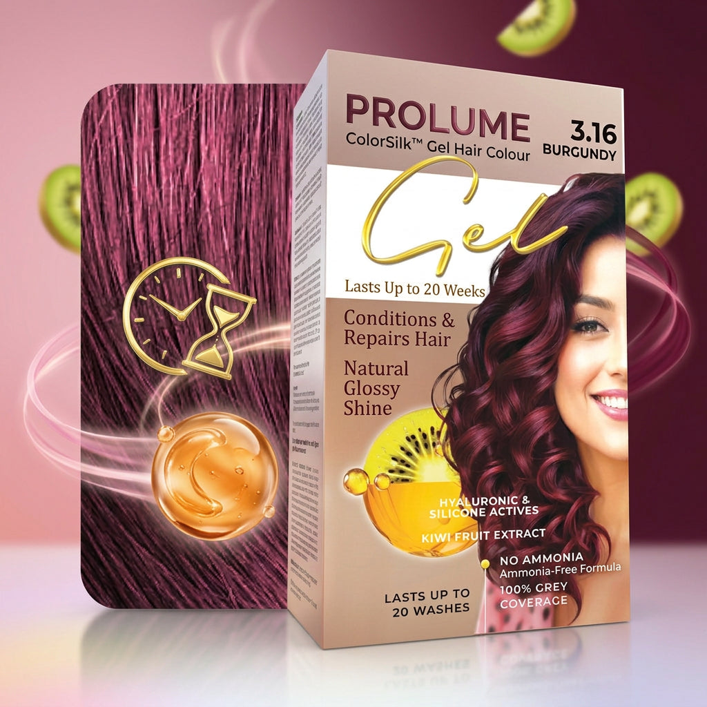 ColorSilk Gel Hair Colour – Burgundy (Pack)  Rich Burgundy Shade | Ammonia-Free Gel Formula | Long-Lasting Shine