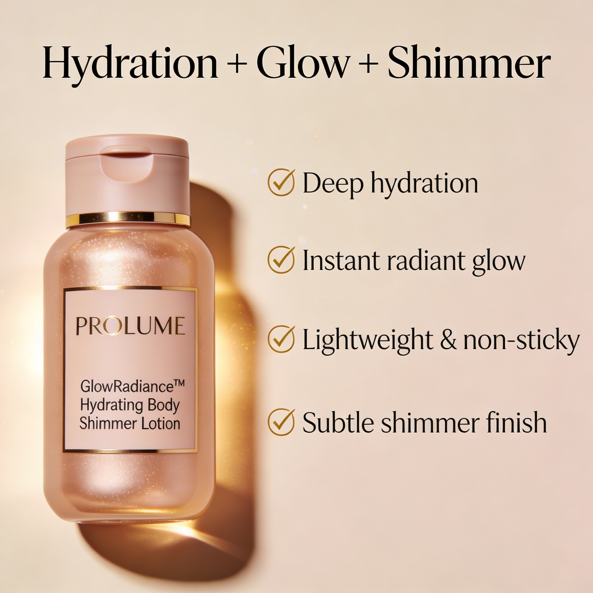 GlowRadiance Hydrating Body Shimmer Lotion Flip-Top Bottle