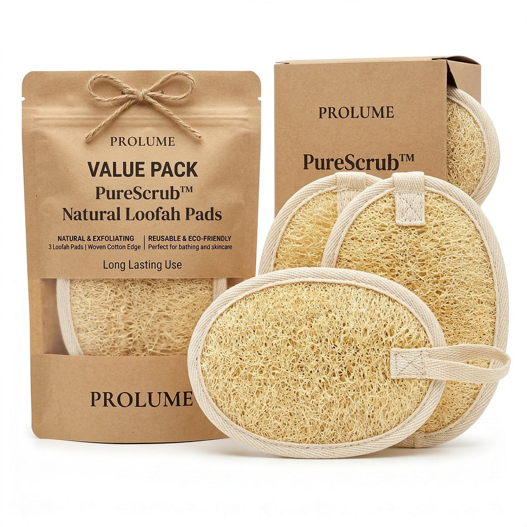 PureScrub Natural Loofah Pads  Plant-Based Body Scrubber | Deep Exfoliation | Smooth Skin Glow