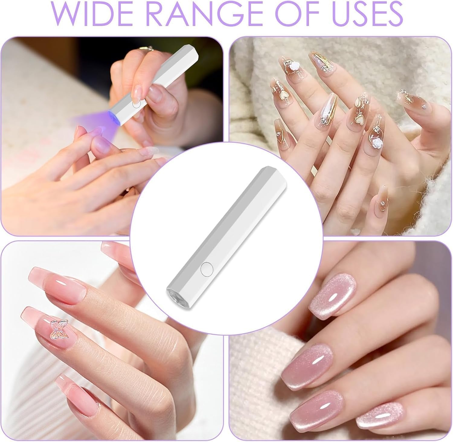 GlossPatch Instant UV Nail Stickers + UV/LED lamp (Pack of 4)