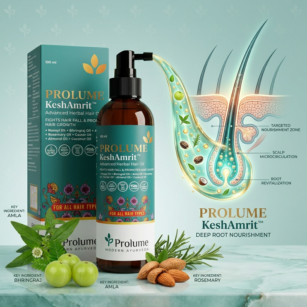 KeshAmrit Advanced Herbal Hair Oil  Root Strengthening Ayurvedic Hair Therapy | Scalp Nourishing Oil | 100 ml
