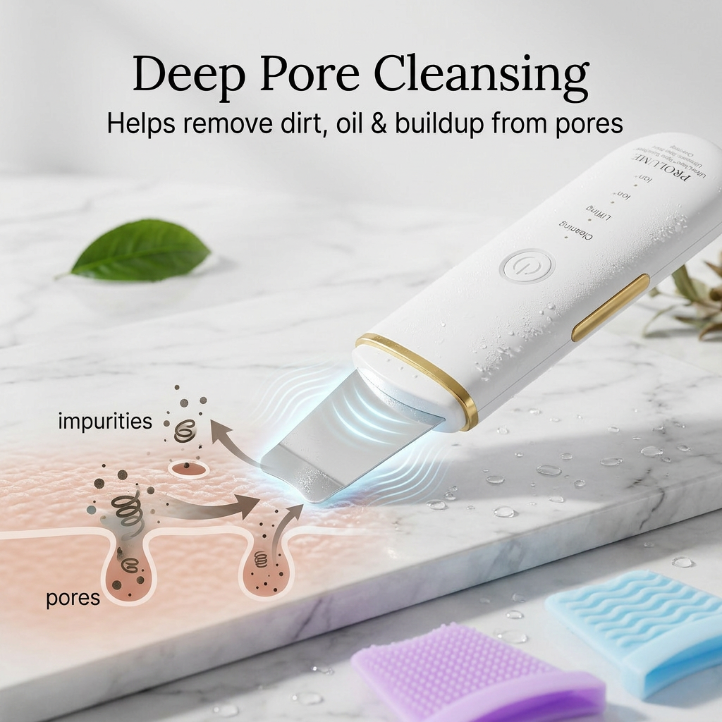 UltraClean Skin Scrubber Spatula Ultrasonic Facial Pore Cleaner | Blackhead Remover & Deep Cleansing Face Tool