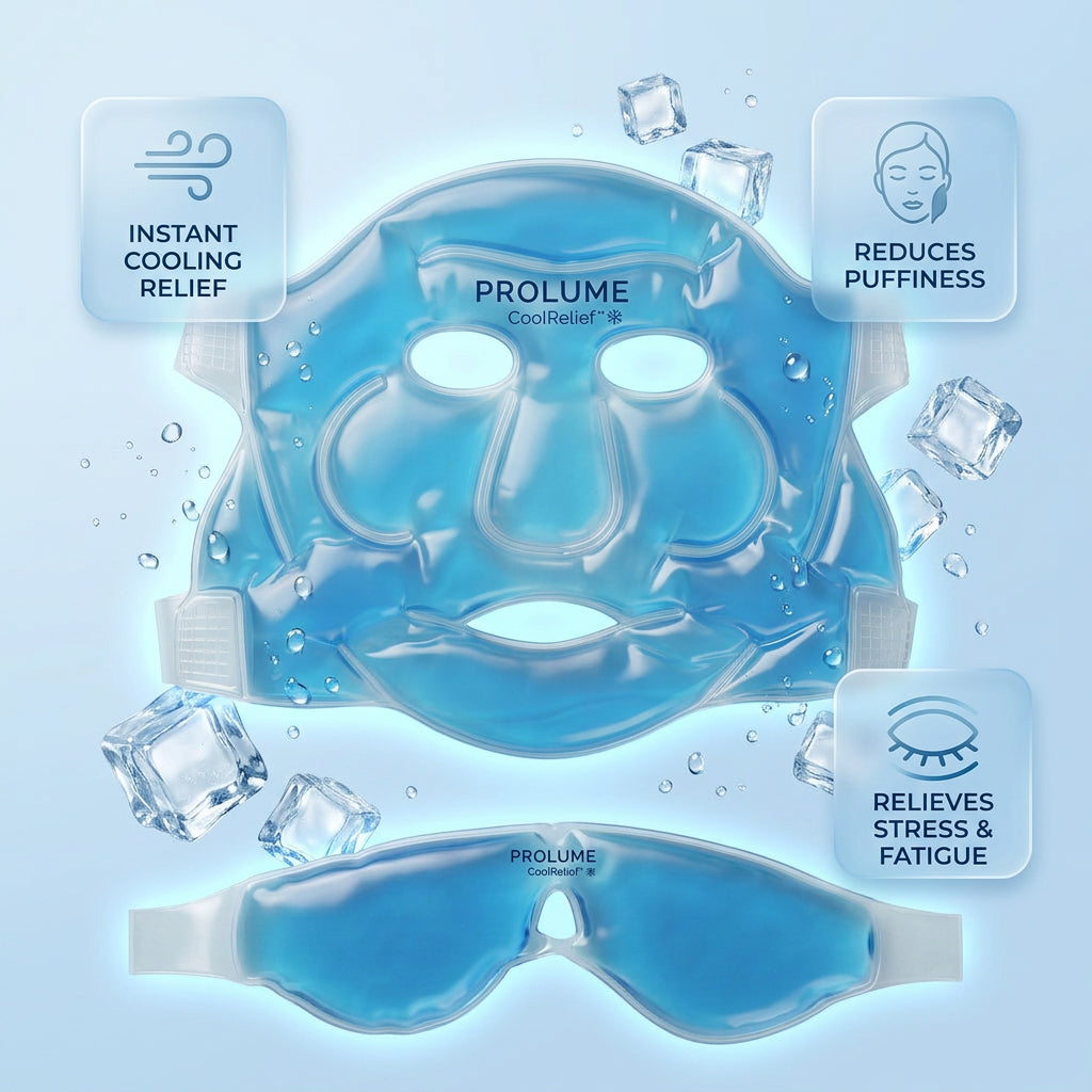 CoolRelief Cooling Gel Face Mask  Full Face Therapy Mask | Hot & Cold Compress | Skin Soothing & Stress Relief System