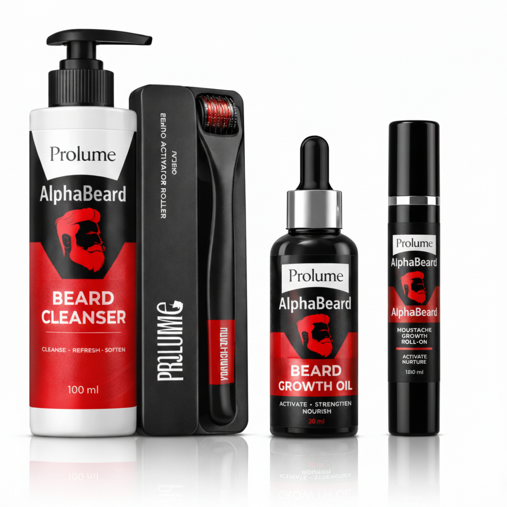AlphaBeard  Beard Growth Pro Kit for Men-Pack of 4pcs
