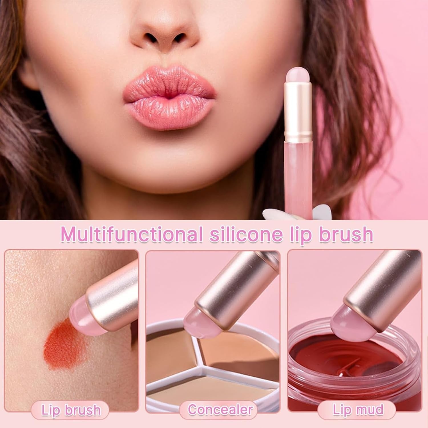 SoftTip Korean Silicone Brush Trio with Lip & Cheek Tint