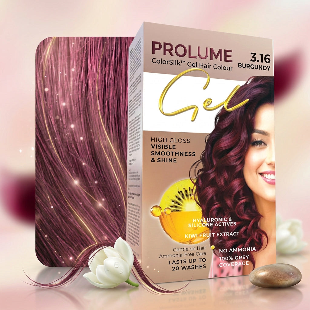 ColorSilk Gel Hair Colour – Burgundy (Pack)  Rich Burgundy Shade | Ammonia-Free Gel Formula | Long-Lasting Shine