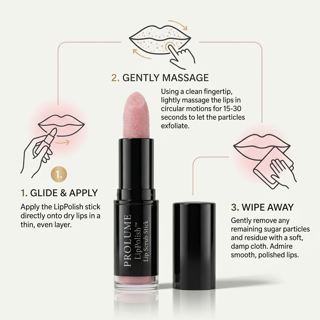 LipPolish Lip Scrub Stick  Exfoliating Lip Balm Stick | Smooth Lips | No Mess Scrub