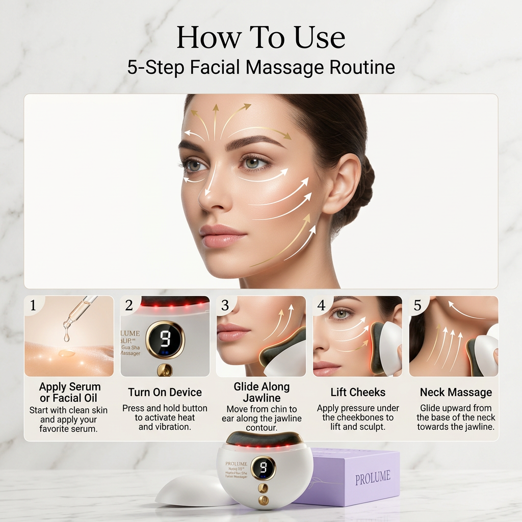 AuraLift Heated Gua Sha Facial Massager Vibration, Heat & Red Light Therapy | Sculpting & Anti-Aging Face Tool