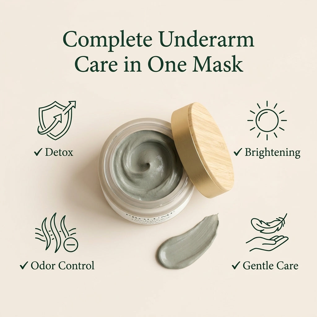UnderGlow Detox Clay Mask  Underarm Brightening Mask | Deep Detox | Odor Control & Smooth Skin System