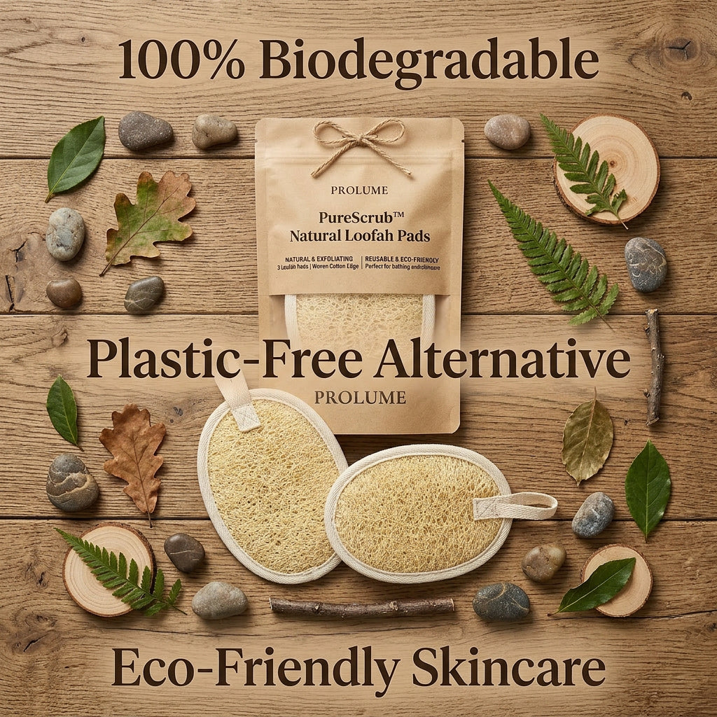 PureScrub Natural Loofah Pads  Plant-Based Body Scrubber | Deep Exfoliation | Smooth Skin Glow