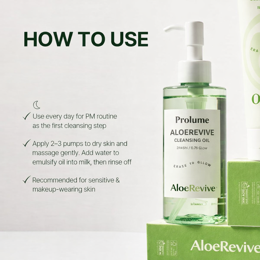 AloeRevive Cleansing Duo for acne & oily skin with Cleansing Foam + Cleansing Oil