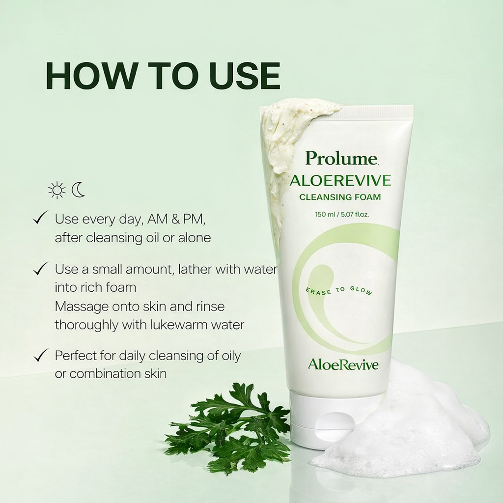AloeRevive Cleansing Duo for acne & oily skin with Cleansing Foam + Cleansing Oil