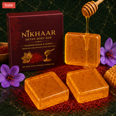 Nikhaar De-Tan Body Bar with Honey and Kashmiri Saffron- Pack of 3