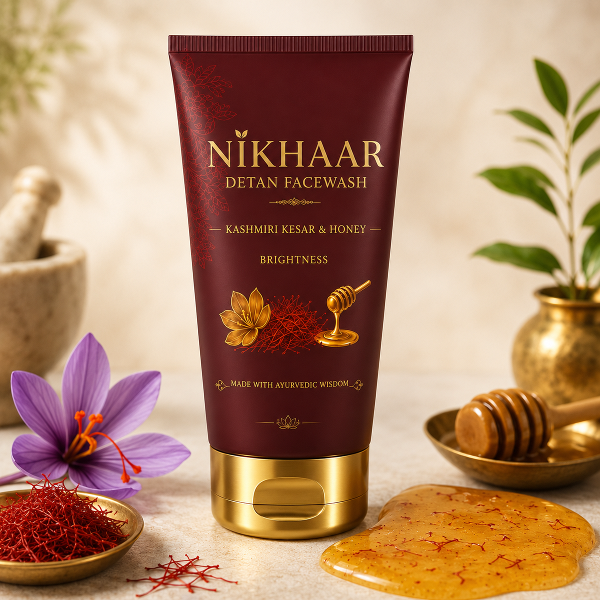Nikhaar De-Tan Face Wash with Kashmiri Kesar & Honey