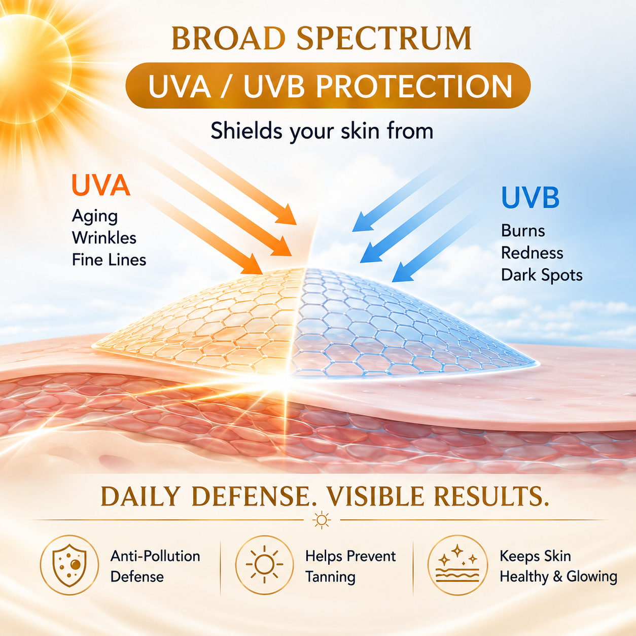AgeShield Anti-Ageing Sunscreen SPF 50 PA+++ with Retinol, Zinc Oxide & Hydrolyzed Collagen