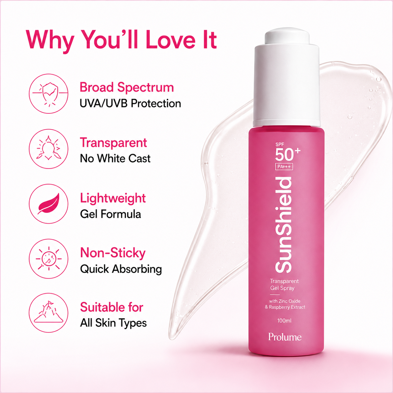 SunShield Transparent Gel Spray SPF 50+ PA++