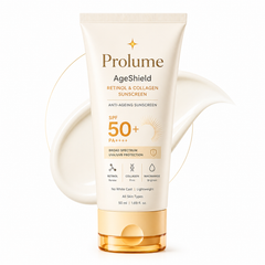 AgeShield Anti-Ageing Sunscreen SPF 50 PA+++ with Retinol, Zinc Oxide & Hydrolyzed Collagen