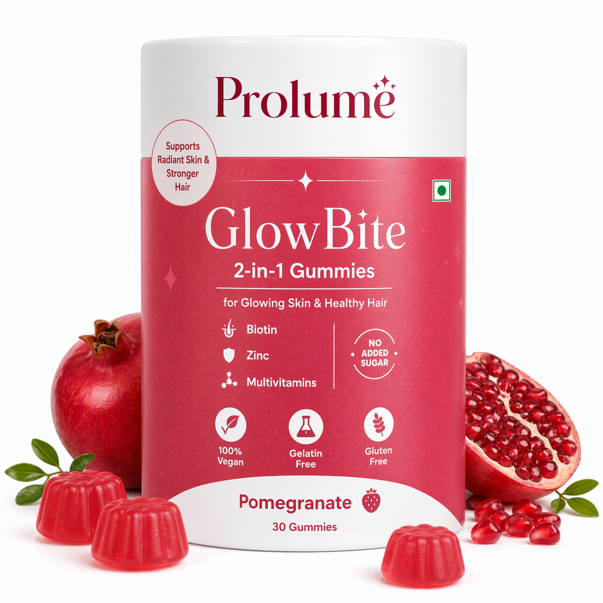 GlowBite 2-in-1 Gummies for Glowing Skin & Healthy Hair