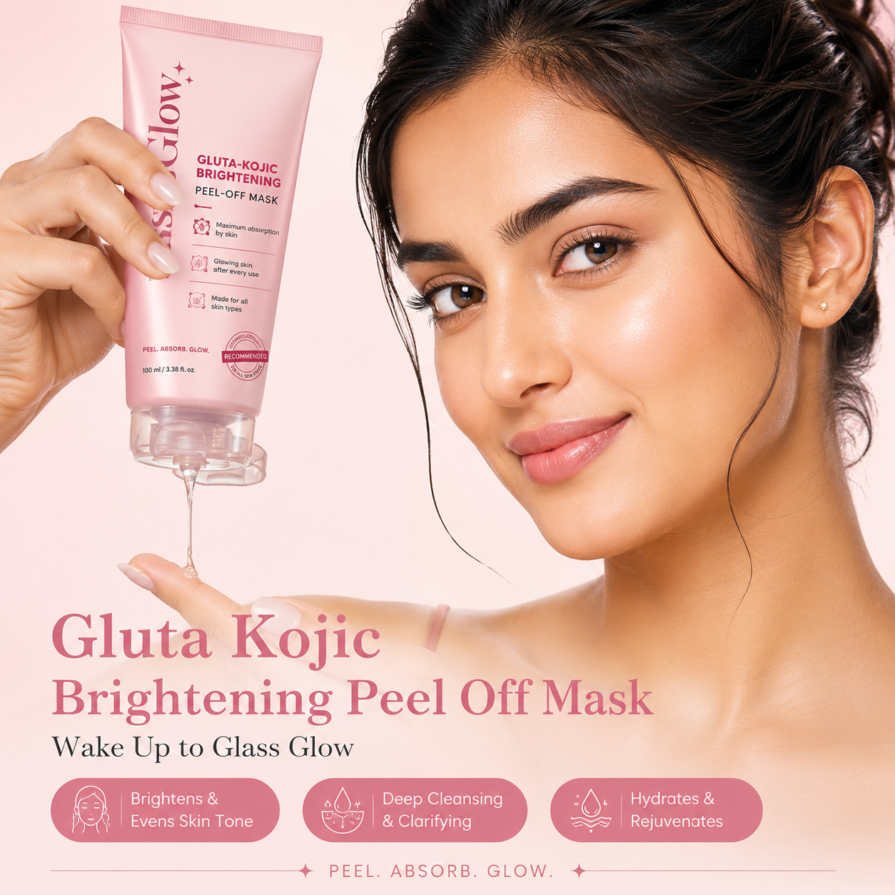 GlassGlow Gluta-Kojic Brightening Peel-Off Mask