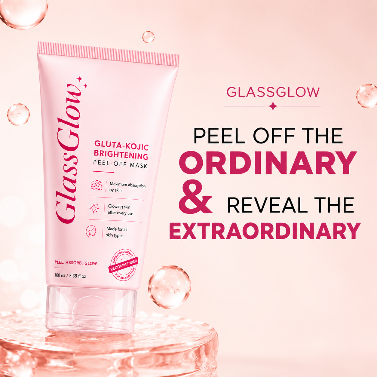 GlassGlow Gluta-Kojic Brightening Peel-Off Mask