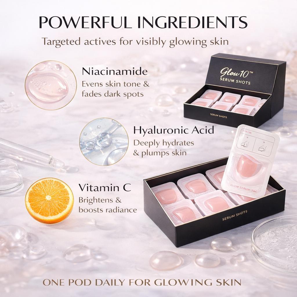 Glow10 Serum Shots – Glowing Skin Treatment (Pack of 10)