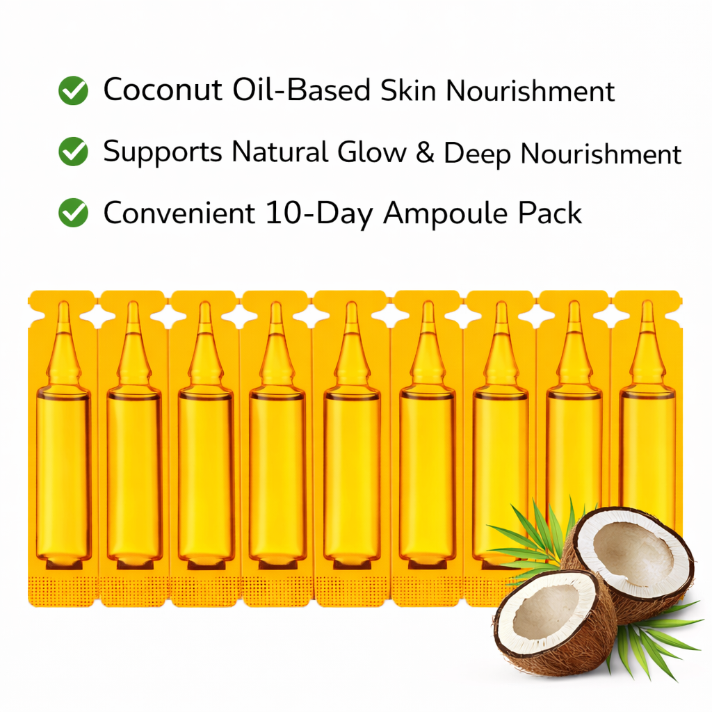 Coco Teertham Coconut Oil Shots for bright skin - 10 ampoules
