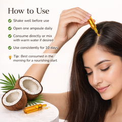 Coco Teertham Coconut Oil Shots for bright skin - 10 ampoules