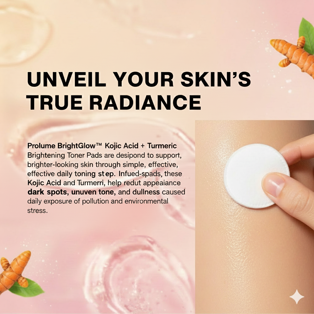 BrightGlow™ Kojic Acid + Turmeric Brightening Toner Pads