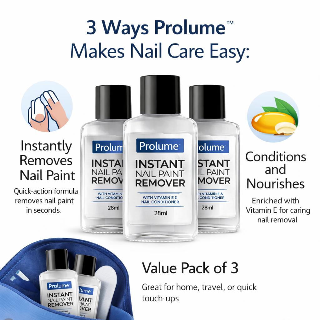 NailEase Instant Nail Paint Remover – Pack of 3
