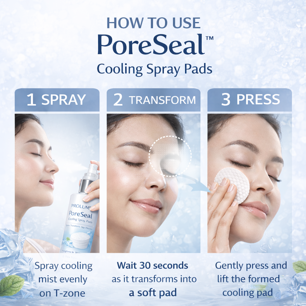 PoreSeal Cooling Spray-to-Cotton Toner Pads