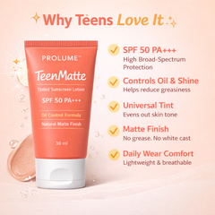 TeenMatte Tinted Sunscreen Lotion SPF 50 PA+++