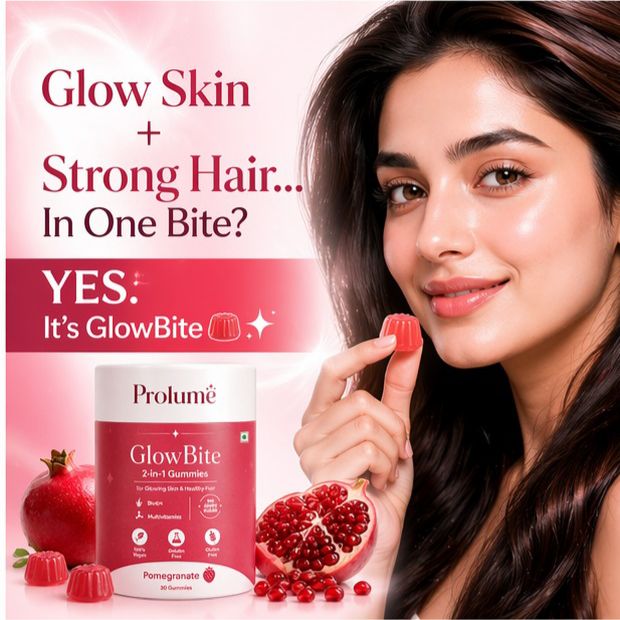 GlowBite 2-in-1 Gummies for Glowing Skin & Healthy Hair
