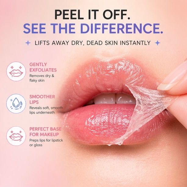 PeelPrep Hydrating Lip Mask Peel-Off Lip Care | Smooth Lip Prep | Instant Hydration-Pack of 3