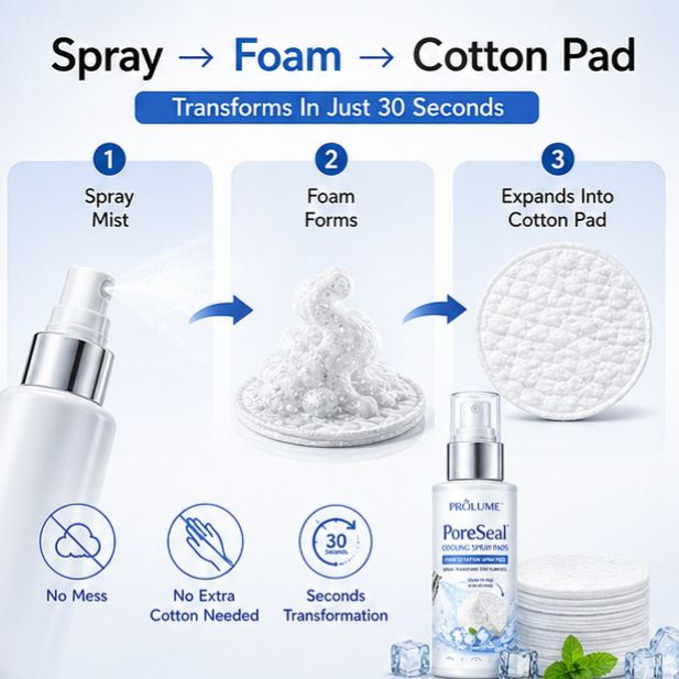 PoreSeal Cooling Spray-to-Cotton Toner Pads