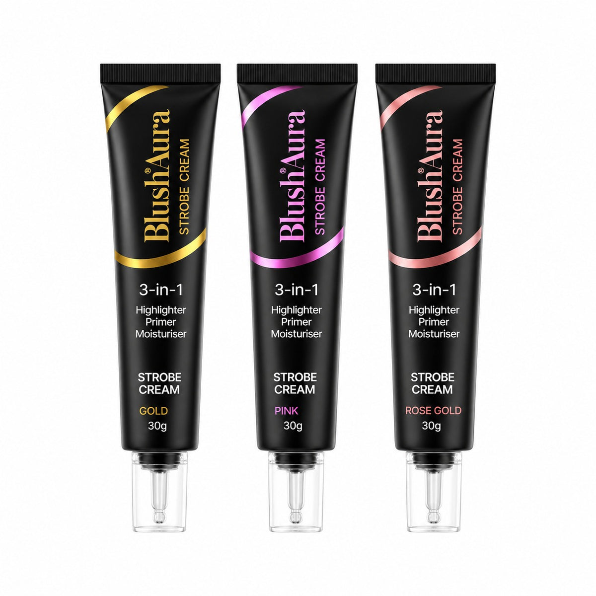 BlushAura 3-in-1 Illuminating Strobe Cream Combo | Pack of 3