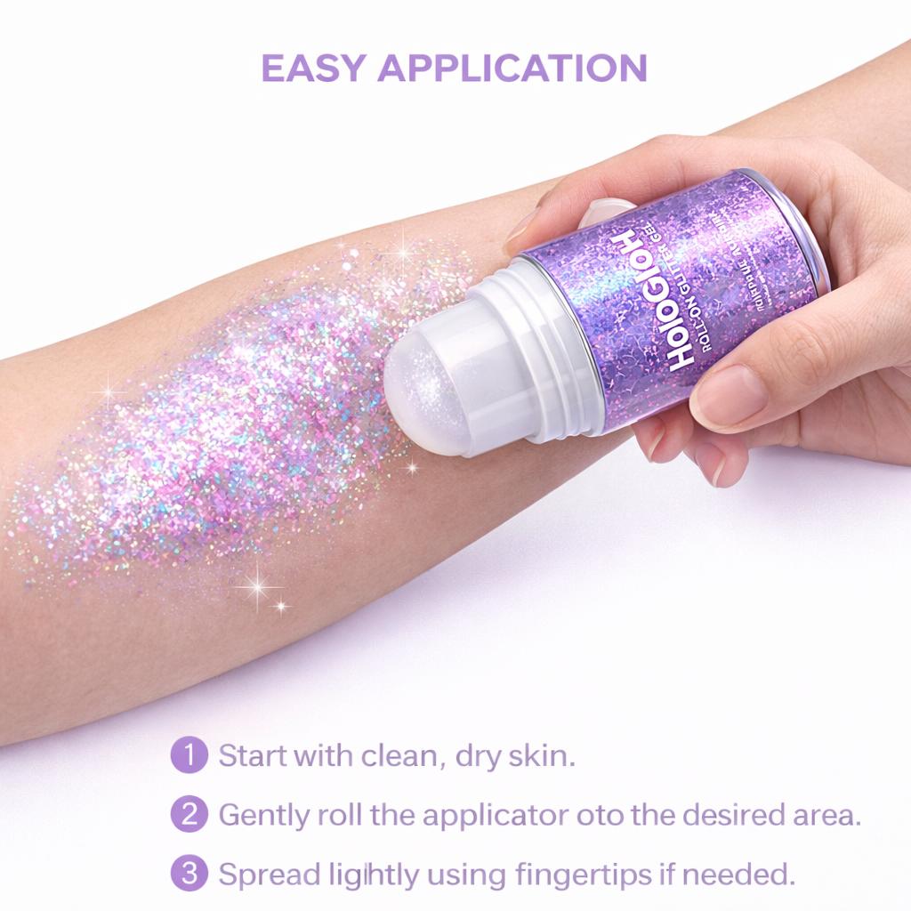 HoloGlow Roll-On Glitter Gel