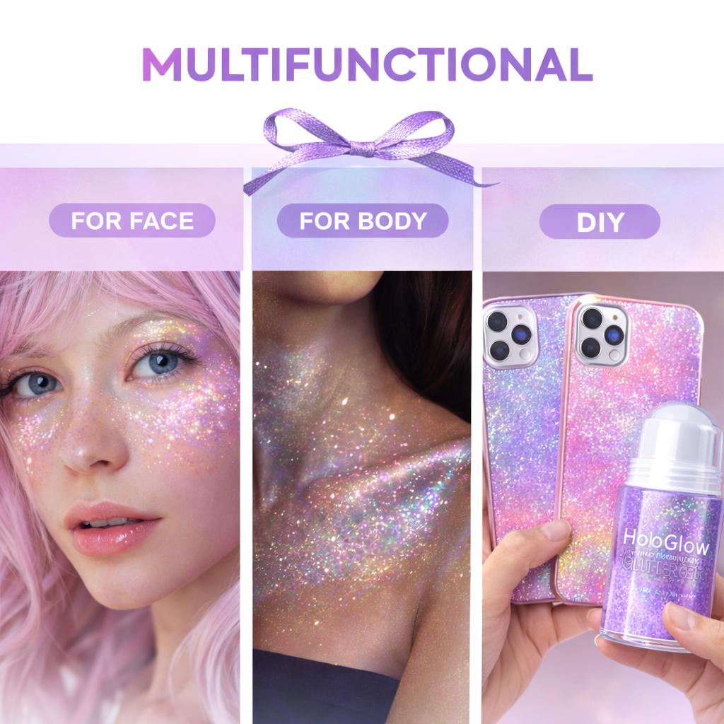 HoloGlow Roll-On Glitter Gel